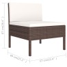 Set Divani da Giardino 6 pz con Cuscini in Polyrattan Marrone