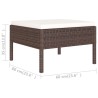 Set Divani da Giardino 6 pz con Cuscini in Polyrattan Marrone