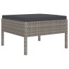 Set Divani da Giardino 4 pz con Cuscini in Polyrattan Grigio