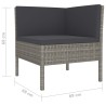 Set Divani da Giardino 4 pz con Cuscini in Polyrattan Grigio