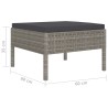 Set Divani da Giardino 4 pz con Cuscini in Polyrattan Grigio