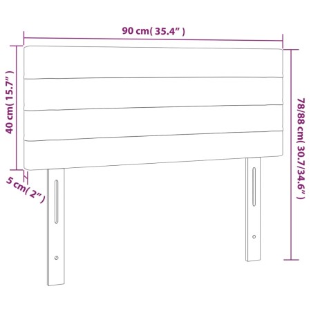 Testiera Marrone Scuro 90x5x78/88 cm in Tessuto