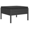 Set Divani da Giardino 6 pz con Cuscini in Polyrattan Nero