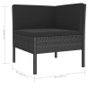 Set Divani da Giardino 6 pz con Cuscini in Polyrattan Nero