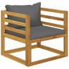 Set Divani da Giardino 5 pz con Cuscini in Massello di Acacia