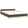 Giroletto con Testiera Marrone Scuro 140x200 cm in Tessuto