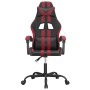 Sedia da Gaming Girevole Nero e Rosso Vino in Similpelle