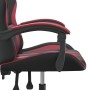 Sedia da Gaming Girevole Nero e Rosso Vino in Similpelle