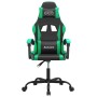 Sedia da Gaming Girevole Nera e Verde in Similpelle