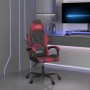 Sedia da Gaming Girevole Nero e Rosso Vino in Similpelle