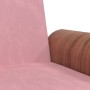 Divano Letto con Portabicchieri in Velluto Rosa