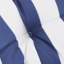 Cuscino Rotondo Righe Blu Bianche Ø 100x11 cm in Tessuto Oxford