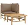 Set Salotto da Giardino 2pz con Cuscini Tortora Bambù