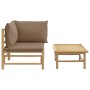 Set Salotto da Giardino 2pz con Cuscini Tortora Bambù
