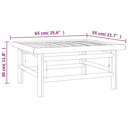 Set Salotto da Giardino 2pz con Cuscini Tortora Bambù