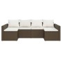 Set Divani da Giardino 2 pz con Cuscini in Polyrattan Marrone