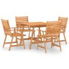 Set da Pranzo da Giardino 5 pz in Legno Massello di Acacia