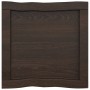 Piano Tavolo Marrone Scuro 40x40x(2-4)cm in Rovere Non Trattato