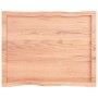 Piano Tavolo Marrone Chiaro 80x60x(2-4) cm Rovere Non Trattato