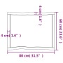 Piano Tavolo Marrone Chiaro 80x60x(2-4) cm Rovere Non Trattato