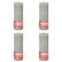 Bolsius Candele Rustiche Colonna Shine 4 pz 190x68 mm Grigio Sabbia