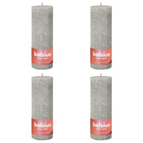 Bolsius Candele Rustiche Colonna Shine 4 pz 190x68 mm Grigio Sabbia