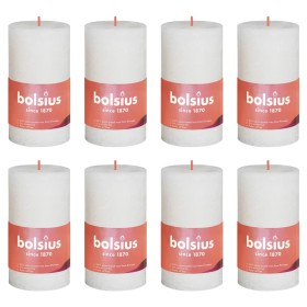 Bolsius Candele Rustiche a Colonna Shine 8 pz 100x50 mm Perla