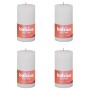 Bolsius Candele Rustiche a Colonna Shine 4 pz 130x68 mm Bianco Nuvola