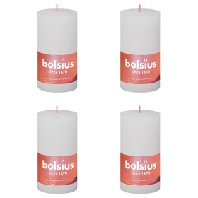 Bolsius Candele Rustiche a Colonna Shine 4 pz 130x68 mm Bianco Nuvola