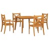 Set Mobili da Pranzo per Giardino 5 pz Legno Massello di Acacia