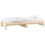 Dormeuse Estraibile 2x(90x200) cm Legno Massello di Pino