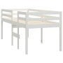 Letto a Soppalco Bianco 75x190 cm in Legno Massello di Pino