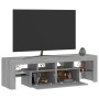 Mobile Porta TV con Luci LED grigio sonoma 140x36,5x40 cm