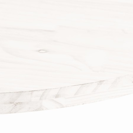 Piano Tavolo Bianco 90x45x2,5cm in Legno Massello di Pino Ovale