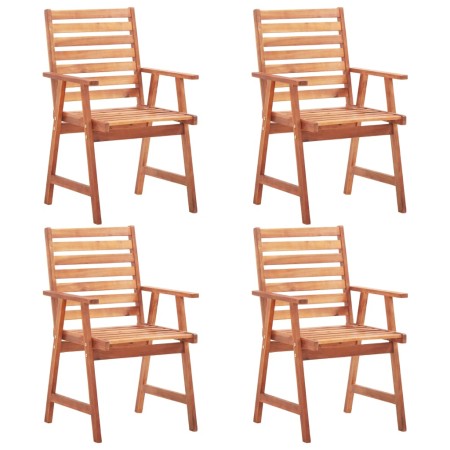 Sedie da Pranzo da Esterni 4 pz in Legno Massello di Acacia