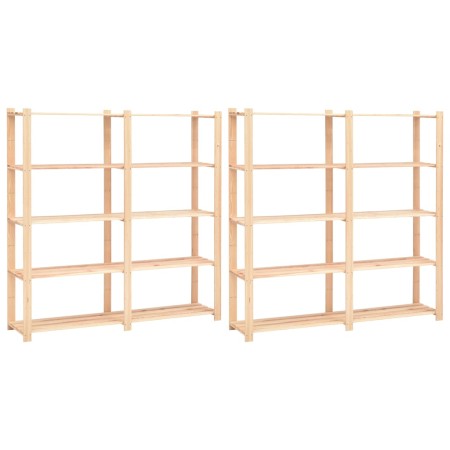 Scaffali a 5 Livelli 2 pz 80x38x170 cm Massello Pino 500 kg