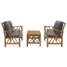 Set Divani da Giardino 3 pz con Cuscini in Massello di Acacia