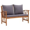 Set Divani da Giardino 3 pz con Cuscini in Massello di Acacia