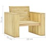 Sedie da Giardino 2 pz 89x76x76 cm in Legno di Pino Impregnato