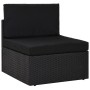 Set Divani da Giardino 10 pz in Polyrattan Nero