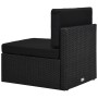 Set Divani da Giardino 10 pz in Polyrattan Nero