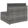 Set Divani da Giardino 4 pz in Polyrattan Grigio