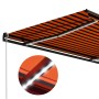 Tenda da Sole Retrattile Manuale LED 400x300 cm Arancio Marrone