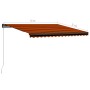 Tenda da Sole Retrattile Manuale LED 400x300 cm Arancio Marrone