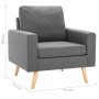 Set di Divani 2 pz in Tessuto Grigio Chiaro