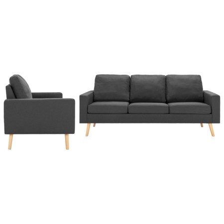 Set Divani 2 pz in Tessuto Grigio Scuro