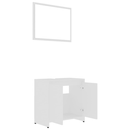 Set Mobili da Bagno 3 pz Bianco in Truciolato