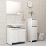 Set Mobili da Bagno 3 pz Bianco Lucido in Truciolato