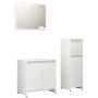 Set Mobili da Bagno 3 pz Bianco Lucido in Truciolato