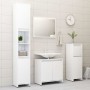 Set Mobili da Bagno 3 pz Bianco Lucido in Truciolato